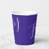 シンプルモダンなスクリプトPurple 50誕生日 紙コップ (右)