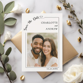 シンプルモダンなフォトウェディングの結婚式のセーブ・ザ・デート セーブザデート