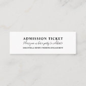 シンプルモダンな入場チケット スキニー名刺 (正面)