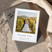 シンプルモダンな写真の結婚式のお礼 ポストカード