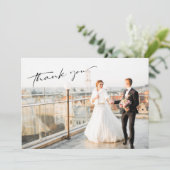 シンプルモダンな写真の結婚式 サンキューカード (スタンド正面)