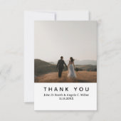 シンプルモダンな写真付き結婚式御礼カード+ノート サンキューカード (正面)