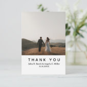 シンプルモダンな写真付き結婚式御礼カード+ノート サンキューカード (スタンド正面)