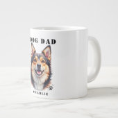 シンプルモダンな愛犬の名前と写真のカスタムグッズ ジャンボコーヒーマグカップ (正面右)