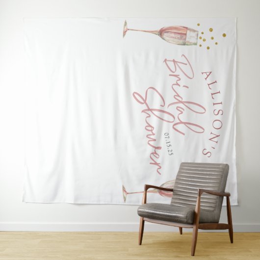 シンプルモダンな朝食とバブルな花嫁の背景 タペストリー (インサイチュ(横))