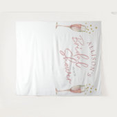 シンプルモダンな朝食とバブルな花嫁の背景 タペストリー (正面(横))