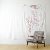 シンプルモダンな朝食とバブル ブライズシャワー背景 タペストリー (インサイチュ(横))