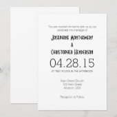 シンプルモダンな白の結婚式招待状 招待状 (正面/裏面)