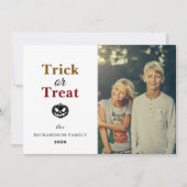 シンプルモダンな秋のかぼちゃのハロウィン写真 シーズンカード (正面)