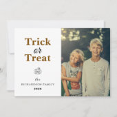 シンプルモダンな秋のかぼちゃのハロウィン写真 シーズンカード (正面)