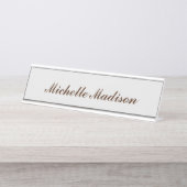 シンプルモダンな筆跡 デスクネームプレート (正面)