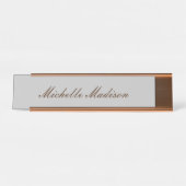 シンプルモダンな筆跡 デスクネームプレート (正面)
