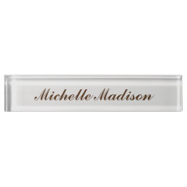 シンプルモダンな筆跡 デスクネームプレート