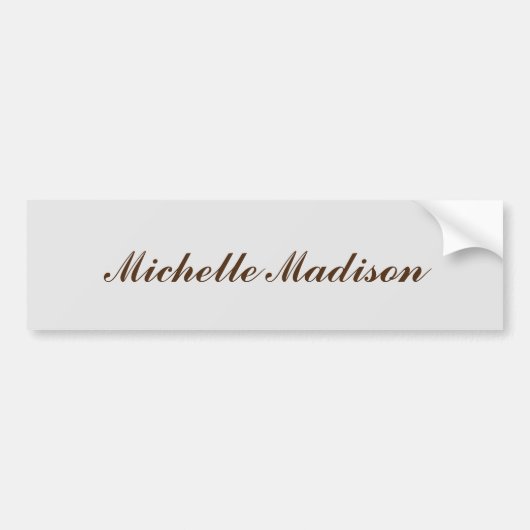 シンプルモダンな筆跡 バンパーステッカー (正面)