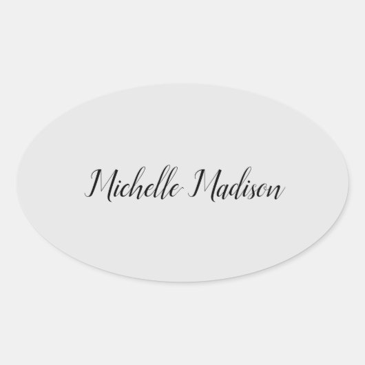シンプルモダンな筆跡 楕円形シール (正面)