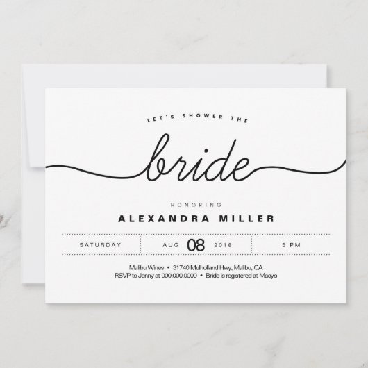 シンプルモダンな結婚前お茶会招待状 招待状 (正面)