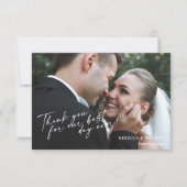 シンプルモダンな結婚式のお礼カード原稿写真 サンキューカード (正面)