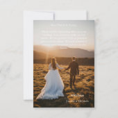 シンプルモダンな結婚式のお礼カード+メモ サンキューカード (裏面)