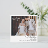 シンプルモダンな結婚式のスナップ写真 サンキューカード (スタンド正面)