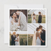 シンプルモダンな結婚式のスナップ写真 サンキューカード (裏面)
