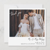 シンプルモダンな結婚式のスナップ写真 サンキューカード (正面)