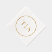 シンプルモダンな結婚式のモノグラム 箔ナプキン (右)