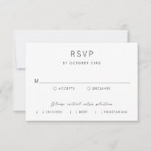 シンプルモダンな結婚式 出欠カード (正面)