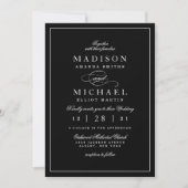 シンプルモダンな黒と白の結婚式招待状 シーズンカード (正面)