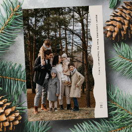 シンプルモダンな2枚の写真を使ったウェーブエッジのクリスマス シーズンカード
