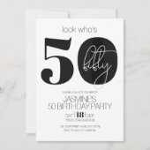 シンプルモダンな50歳の誕生日 招待状 (正面)