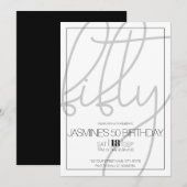 シンプルモダンな50歳の誕生日 招待状 (正面/裏面)