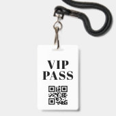 シンプルモダンなVIPパスQRコード バッジ (裏面（ネックストラップ付）)