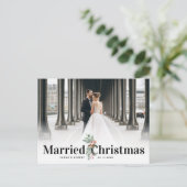 シンプルモダンの結婚発表 ポストカード (スタンド正面)