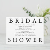 シンプルモダンはっきりしたブライダルシャワー 招待状 (スタンド正面)