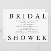 シンプルモダンはっきりしたブライダルシャワー 招待状 (正面/裏面)