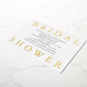シンプルモダンはっきりしたブライダルシャワー 箔招待状 (回転した状態)