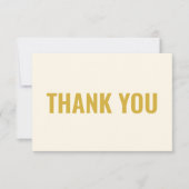 シンプルモダンはっきりしたベージュ色金ゴールドお祝い サンキューカード (正面)