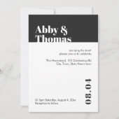 シンプルモダンはっきりしたミニマル白黒結婚ズ 招待状 (正面)