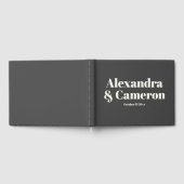 シンプルモダンはっきりした名前をカスタムする結婚ズ ゲストブック (全面)