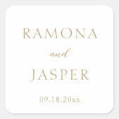 シンプルモダンはっきりした結婚金ゴールド スクエアシール (正面)