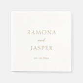 シンプルモダンはっきりした結婚金ゴールド スタンダードカクテルナプキン (正面)