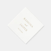 シンプルモダンはっきりした結婚金ゴールド スタンダードカクテルナプキン (角)