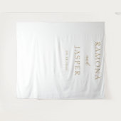 シンプルモダンはっきりした結婚金ゴールド タペストリー (正面(横))