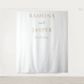 シンプルモダンはっきりした結婚金ゴールド タペストリー (正面)