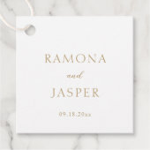 シンプルモダンはっきりした結婚金ゴールド フェイバータグ (正面)