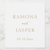 シンプルモダンはっきりした結婚金ゴールド ワインラベル (シングルラベル)