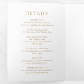 シンプルモダンはっきりした結婚金ゴールド 三つ折り招待状 (内部最初)