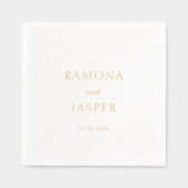 シンプルモダンはっきりした結婚s 箔ナプキン (正面)