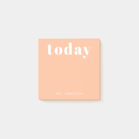 シンプルモダンやる気を起こさせるパーソナライズされたピーチ ポストイット (正面)