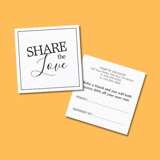 シンプルモダンアイボリー白黒美しいサロン参照 紹介カード